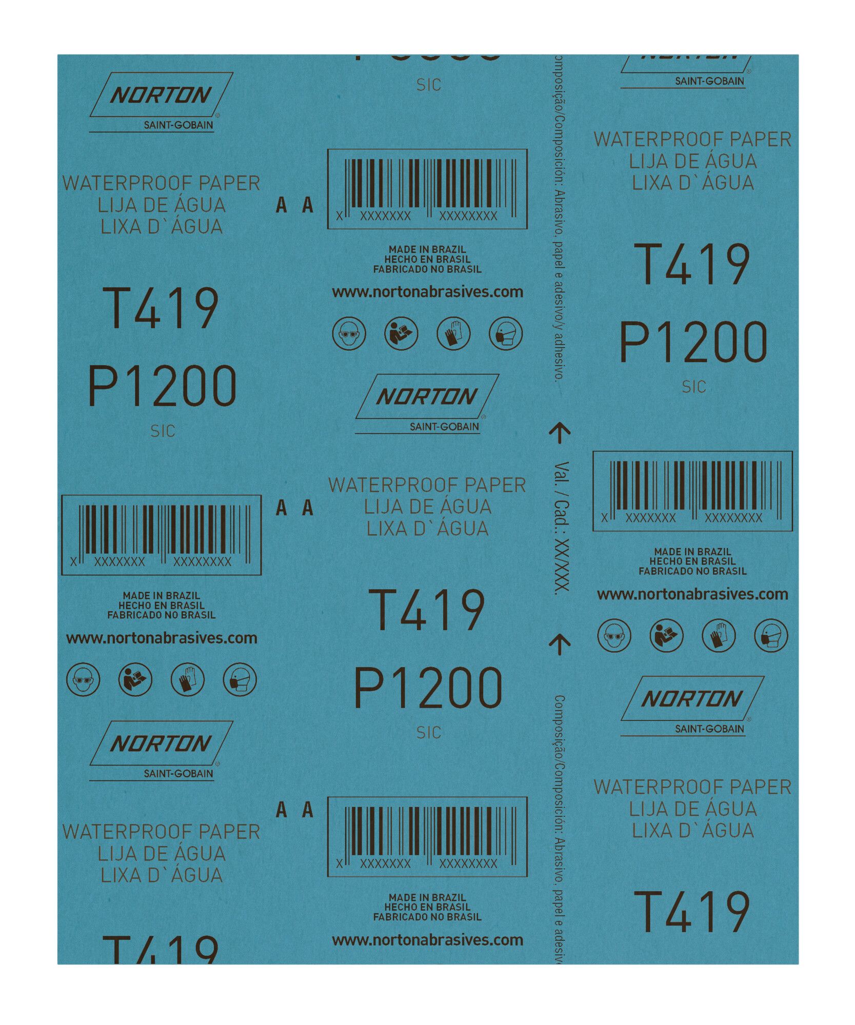 Coli abrazive T419 Wet&Dry, 230x280mm, Norton, P1200